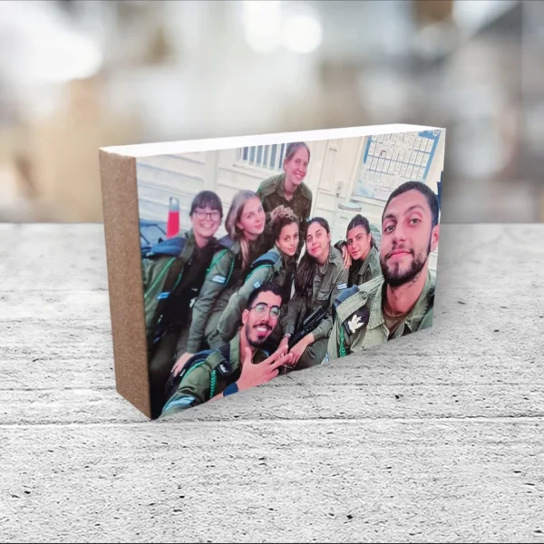 בלוק עץ מלבן מודפס ישירות על הבלוק